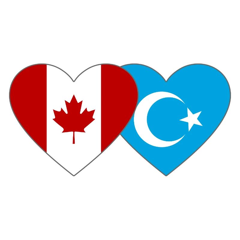 Kanada Uiguren Flagge Herz