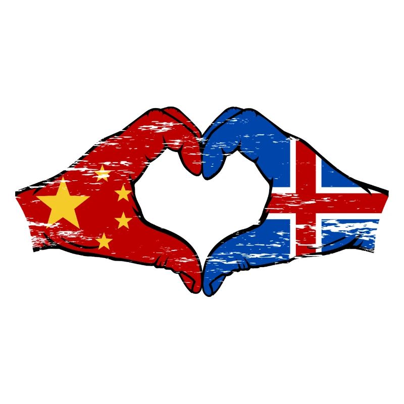 China Island flag hands heart shape used