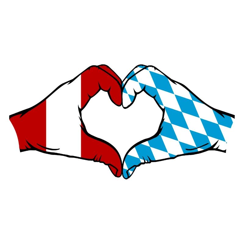 Pérou Bavière drapeau mains forme coeur