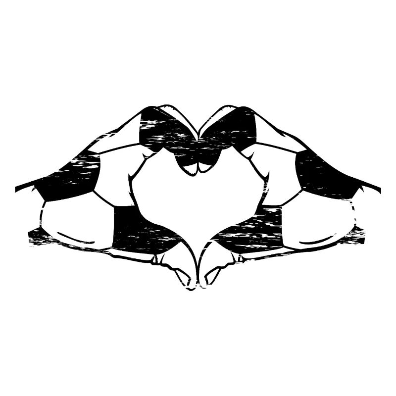 Soccer coeur mains utilisées