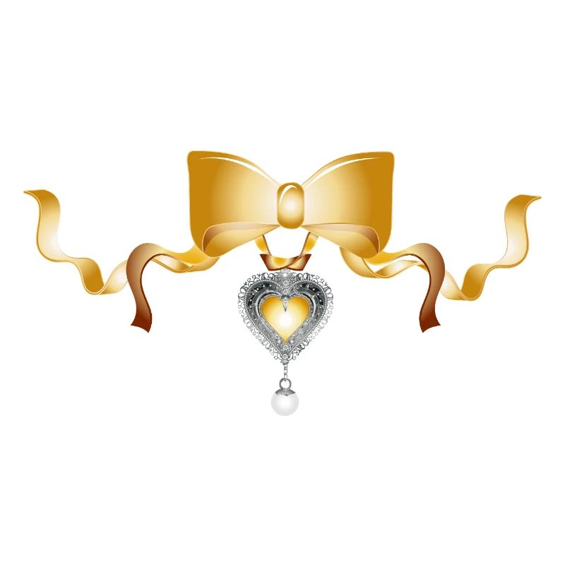 Arc élégant avec pendentif coeur en aspect doré