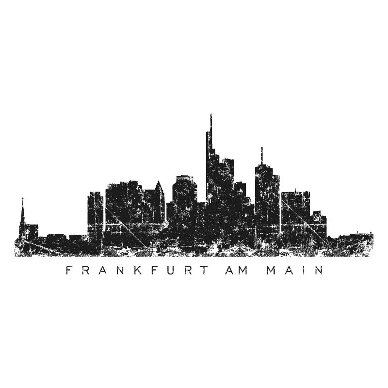 Frankfurt am Main Skyline (Vintage/Schwarz)