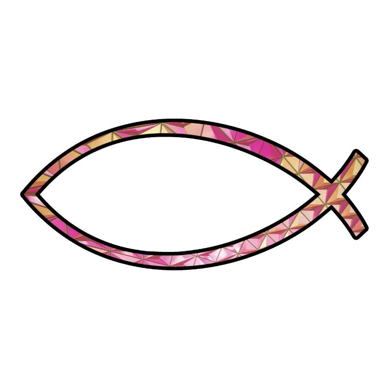 Ichtus fish (diamond, pink)