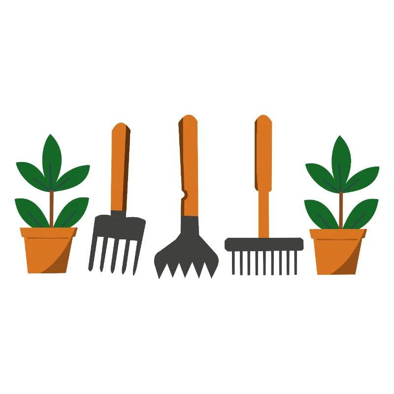 Gartenwerkzeug und Pflänzchen