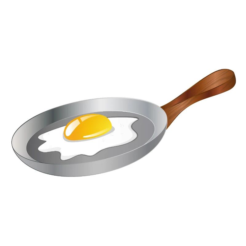 Fried egg in a pan – breakfast with retro charm