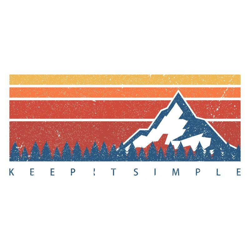 Minimal Mountain Sunset Retro