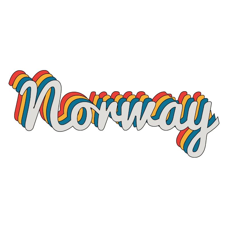 Norway Retro Regenbogen Schrift