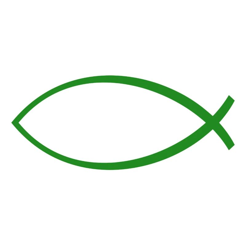Ichtus fish dark green
