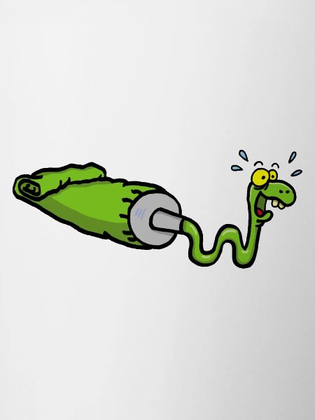 Green snake and gouache tube