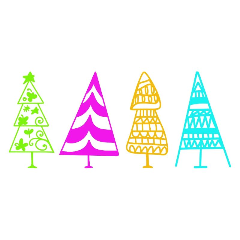 Bunte Weihnachtsbaum-Illustration