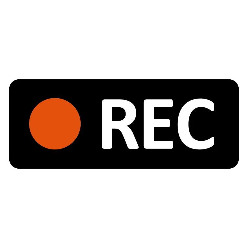 Camera REC recording button. Record, live, rec