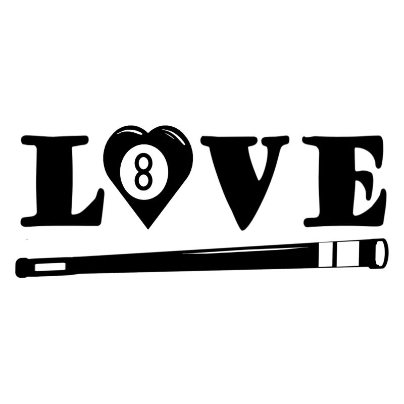 Love Billard mit Herz und Queue (Billardspieler)