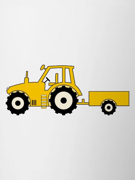 Tractor with trailer yellow