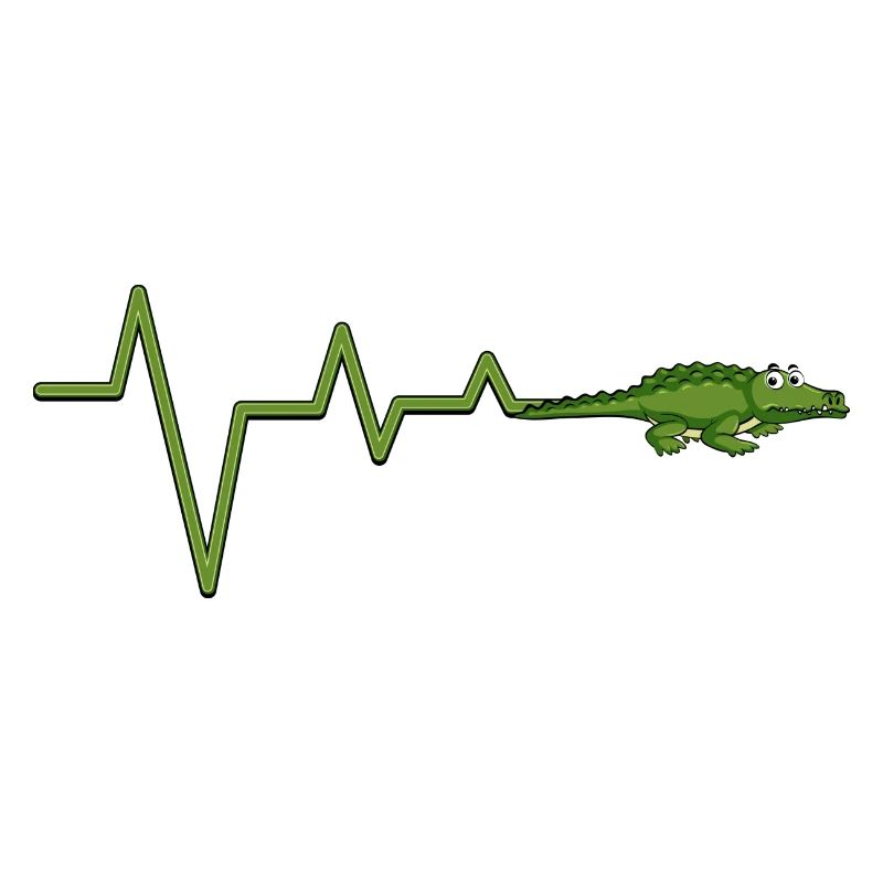 Pouls de crocodile sur ECG au néon