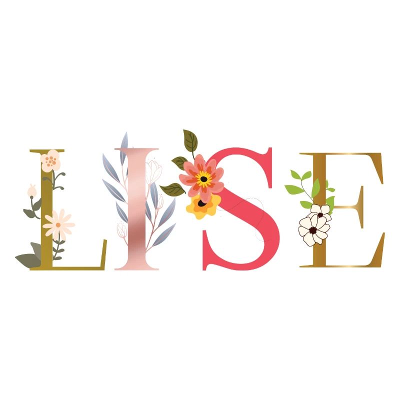Le nom LISE décoré de fleurs