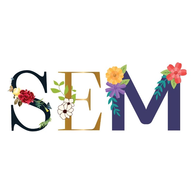 Nom SEM décoré de fleurs