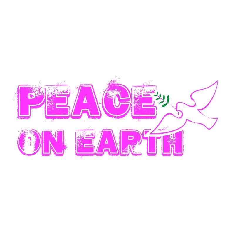 Peace on Earth with Bird pink