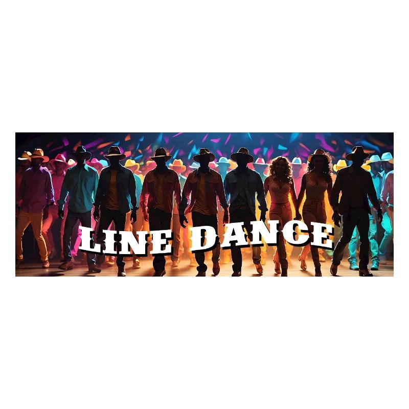 Line dance group dancing