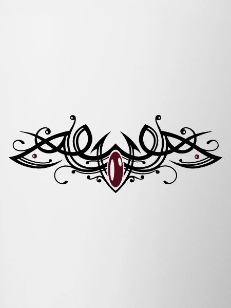 Tribal Tattoo ornament with gemstone.