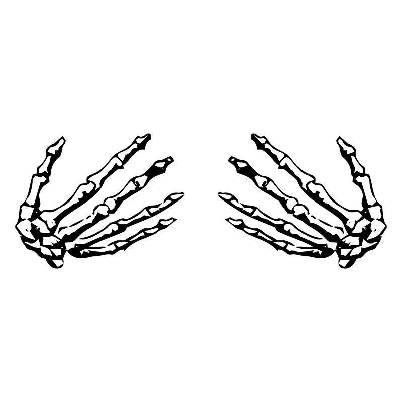 skeleton hands holding boobs