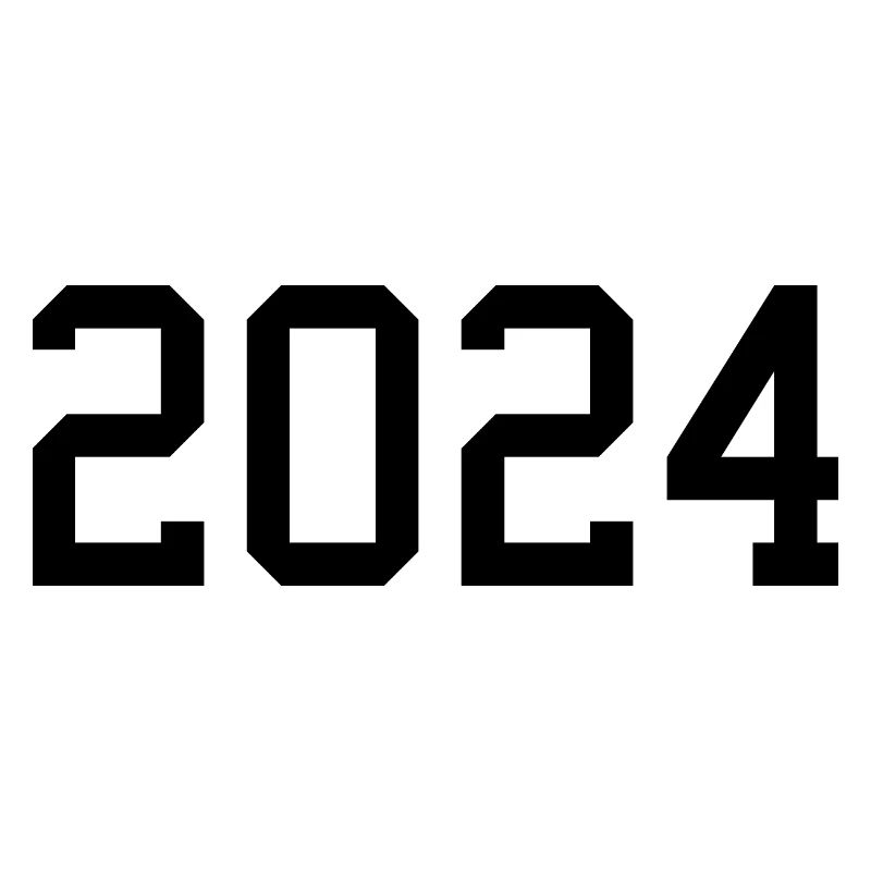 2024 blanc Réveillon du Nouvel An noir
