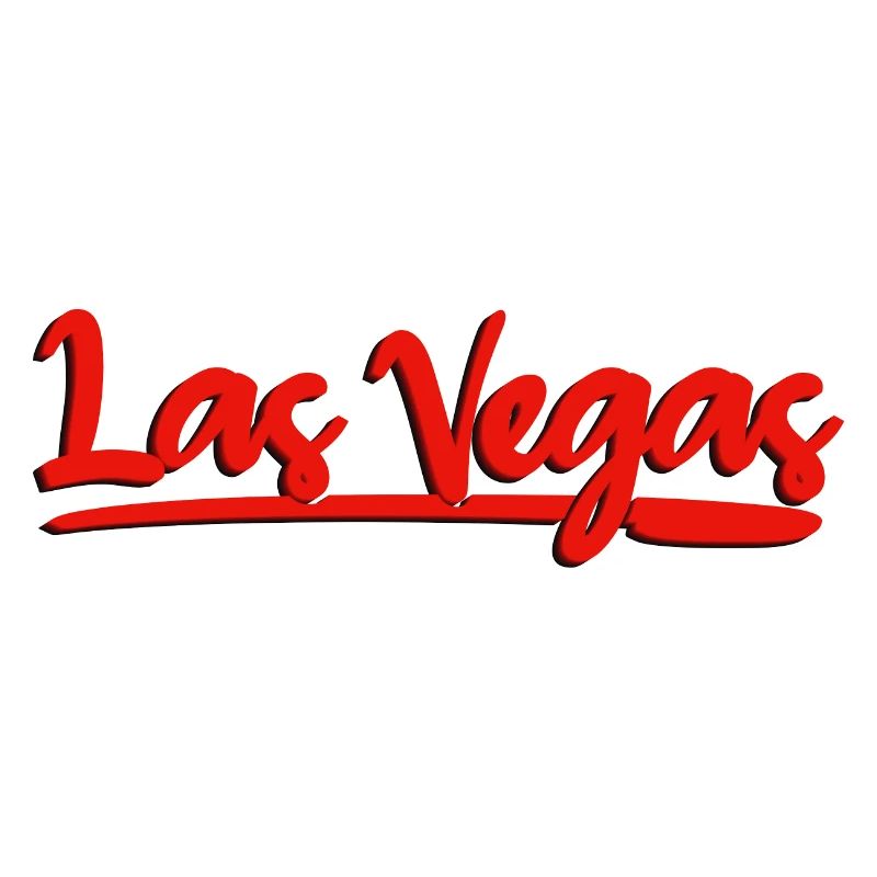 Las Vegas Lettering Red Cursive Design