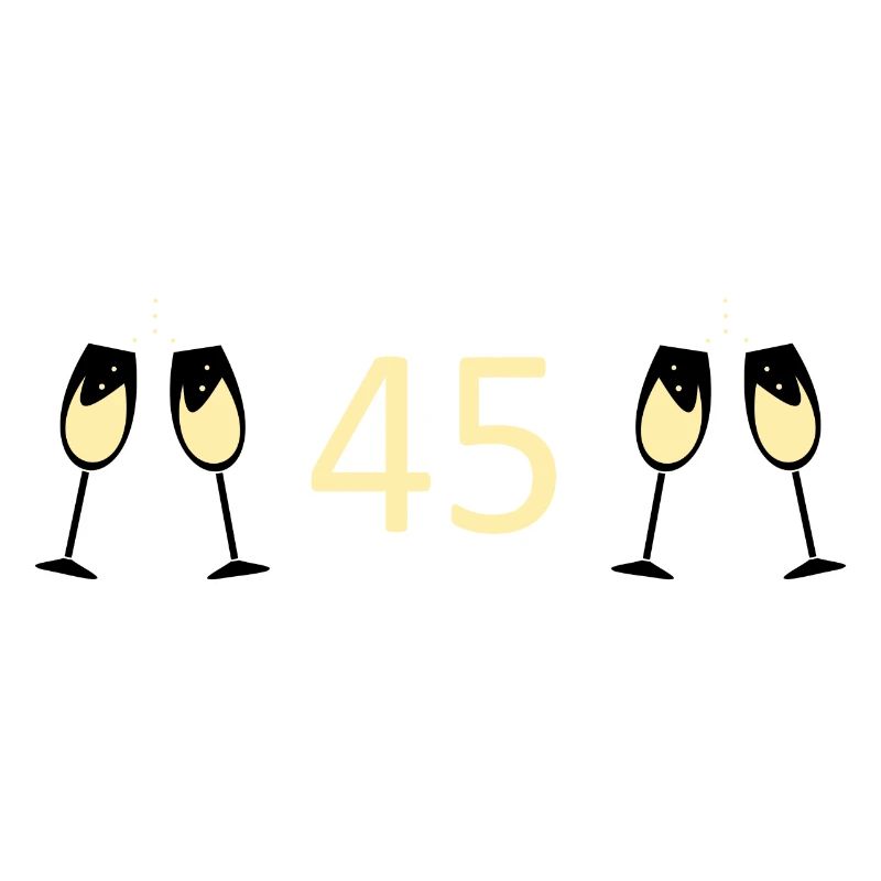 45e anniversaire 45e anniversaire 45 numéro 45 blanc