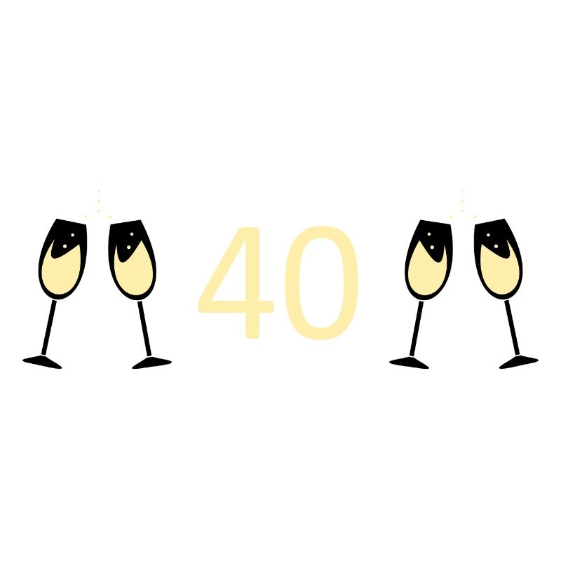 40e anniversaire 40e anniversaire 40 numéro 40 blanc