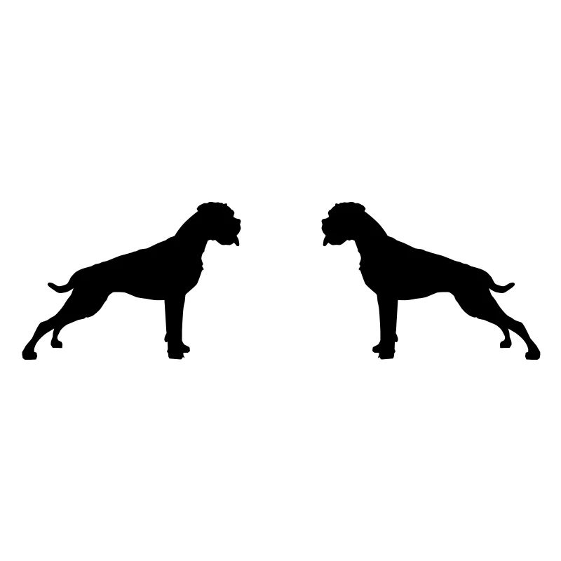 Boxer chiens contre 1f