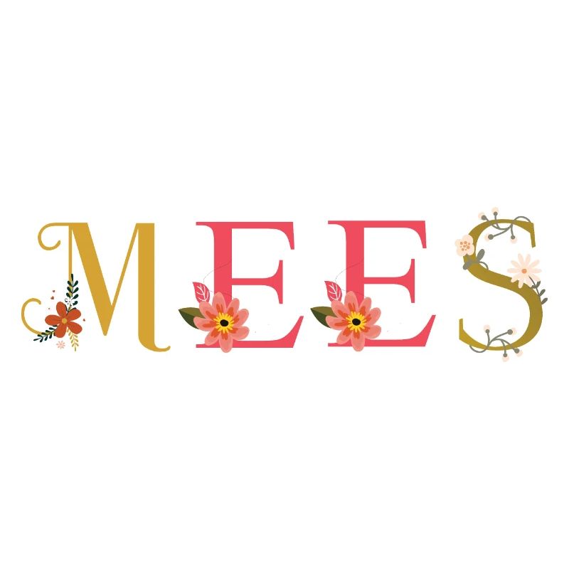 Le nom de MEE décoré de fleurs