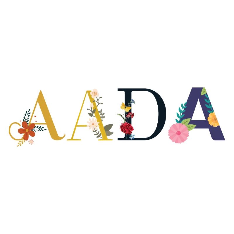 Nom AADA décoré de fleurs