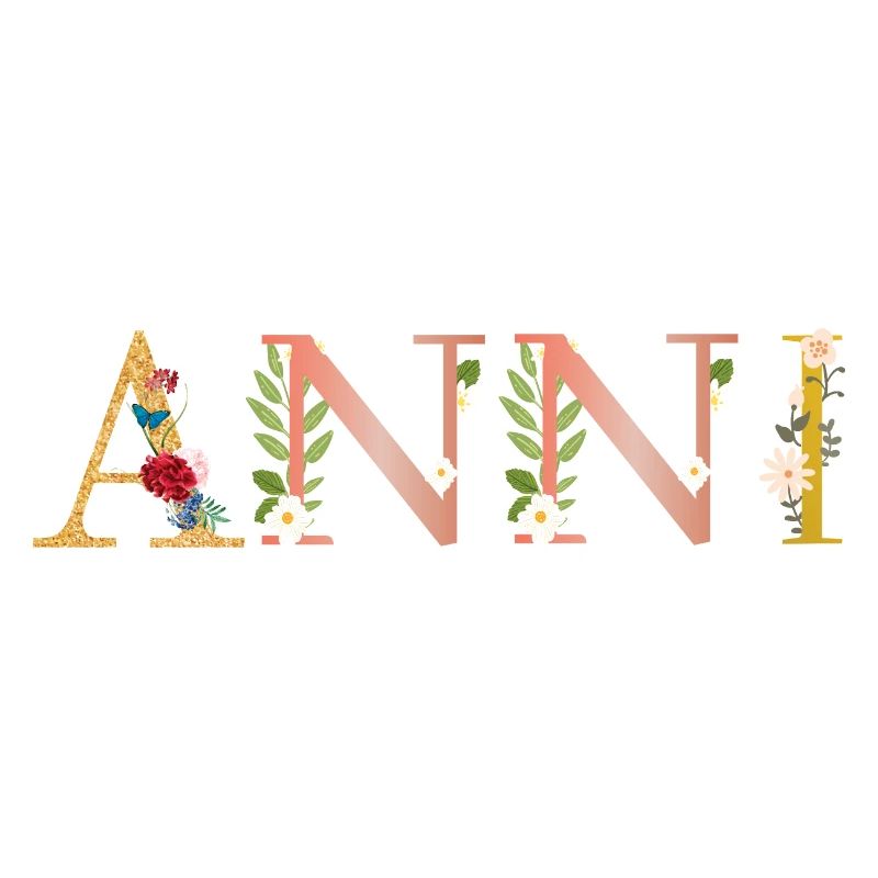 ANNI name decorated with flowers