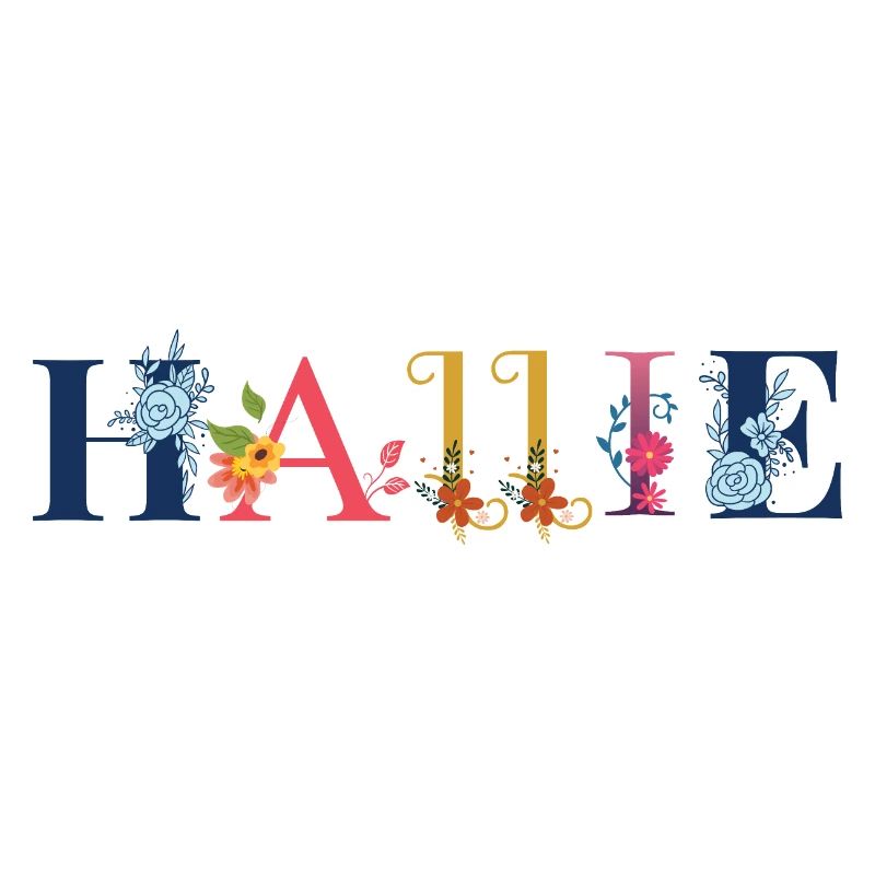 HALLIE Nom Orné de Fleurs