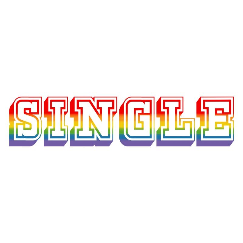 SINGLE rainbow tshirt LGBT lgbtqi queer