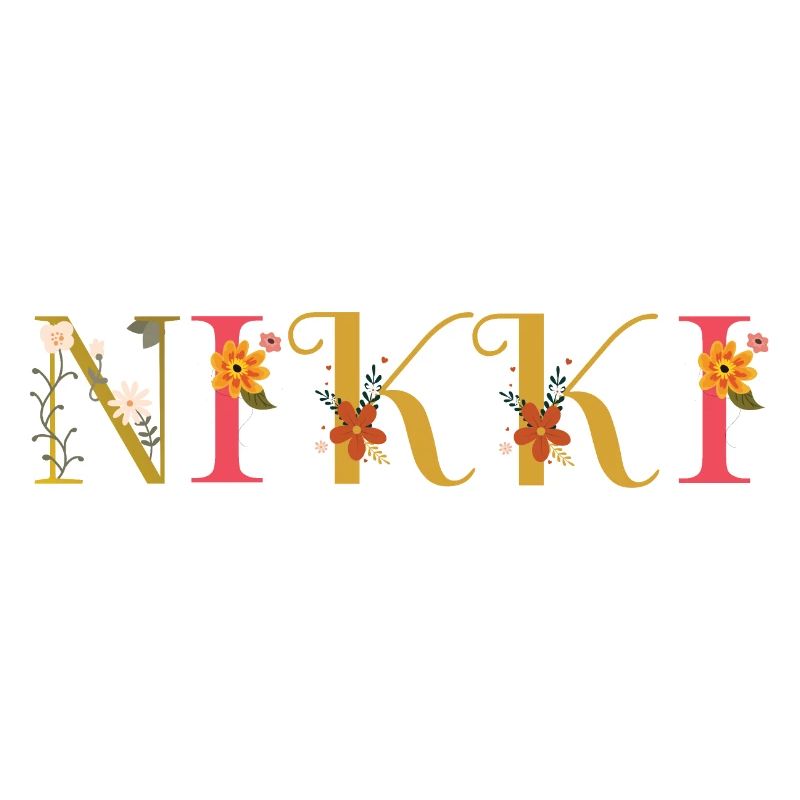 Le nom NIKKI est décoré de fleurs