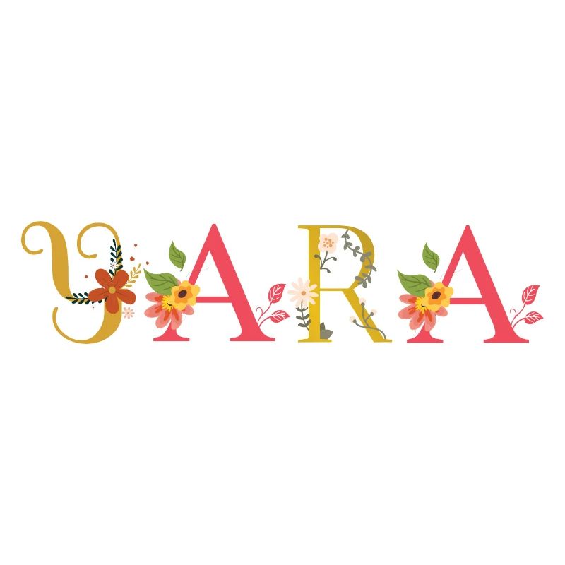 Le nom YARA décoré de fleurs