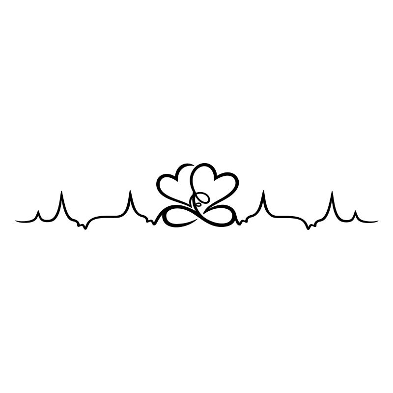 Herzschlag, zwei Herzen mit infinity