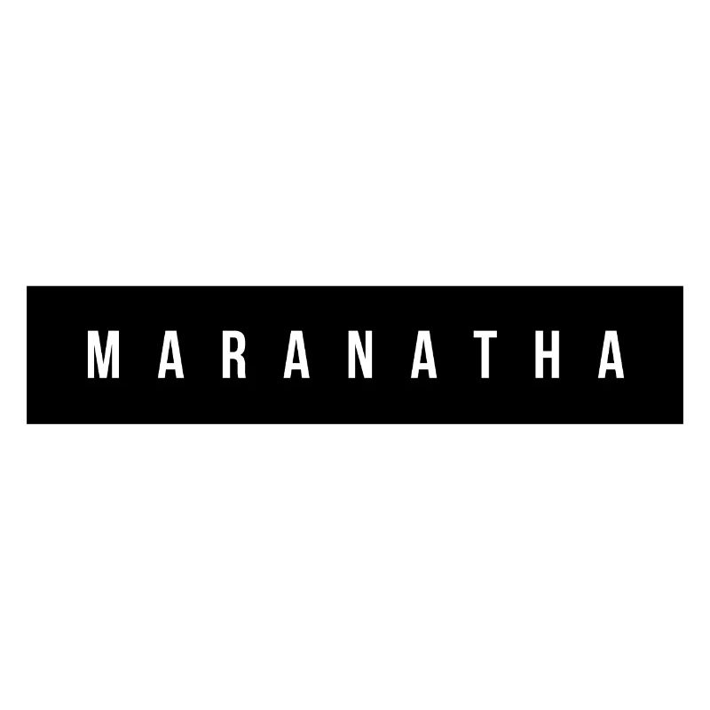Marque de mots Maranatha sur le noir gras