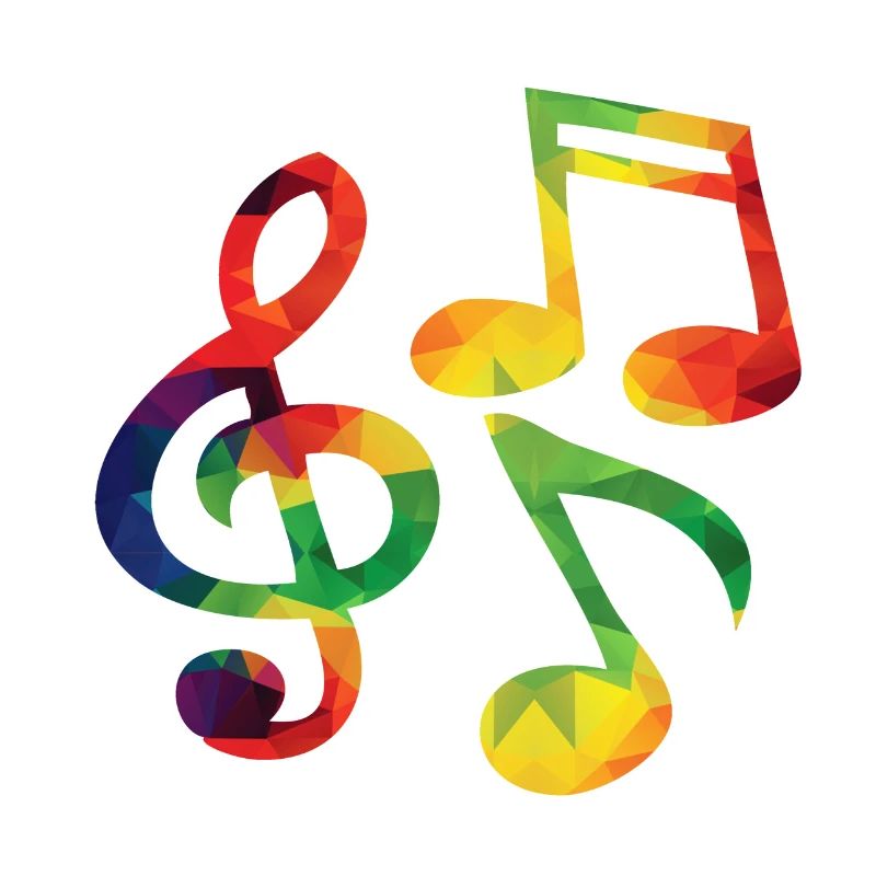 Colorful music notes