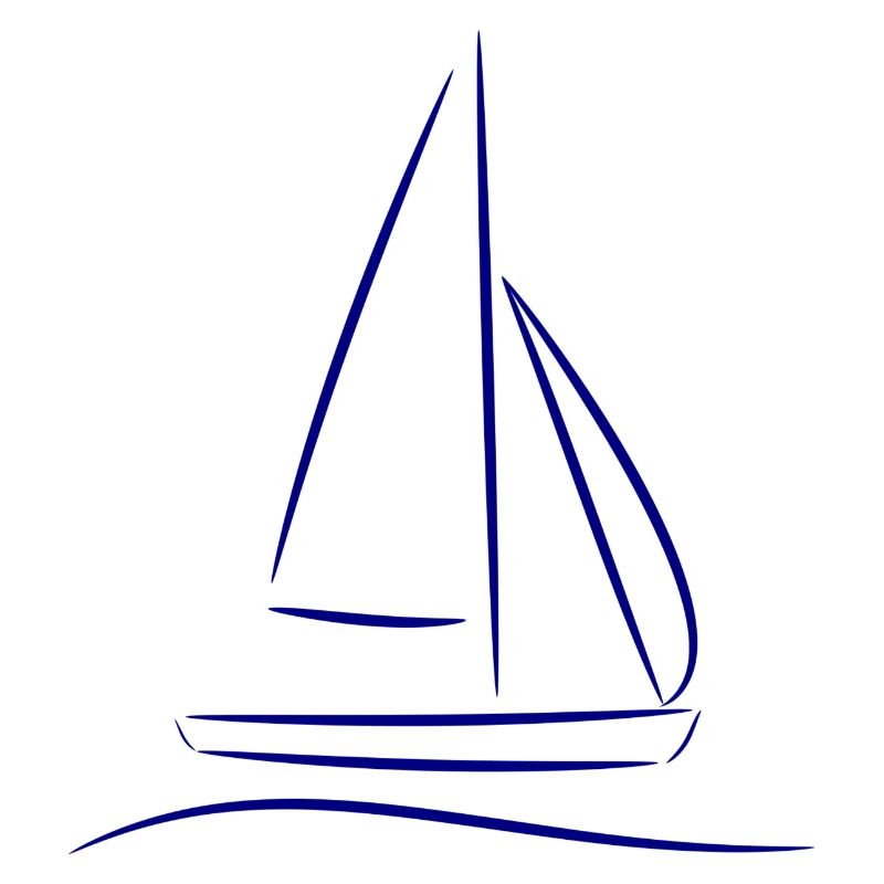 Segelboot Silhouette – Maritimes Design Blau