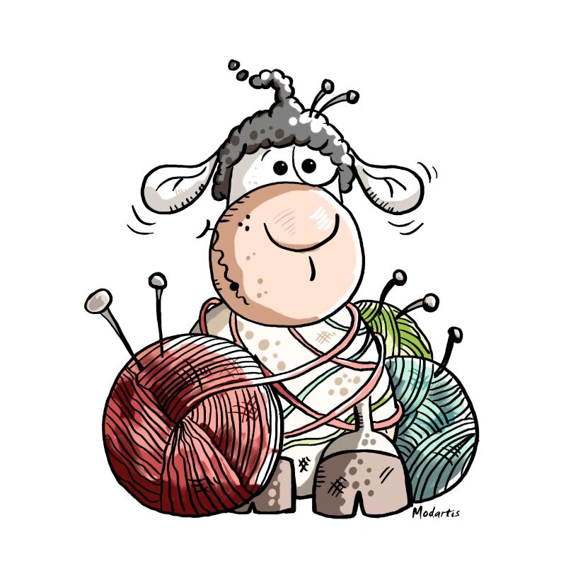 Funny Sheep With Wool Ball