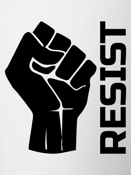 Resist with fist - in black