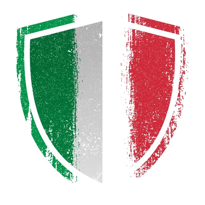 Italy Shield Brushed Flag