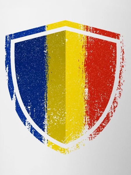 Distressed Blue Yellow Red Shield