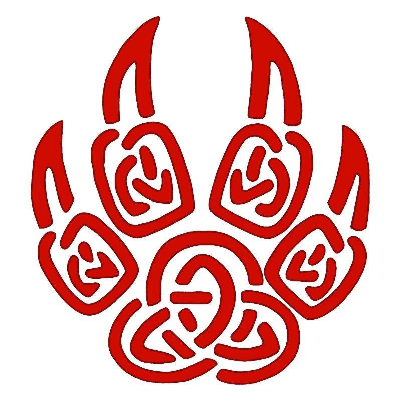 Red viking wolf claws