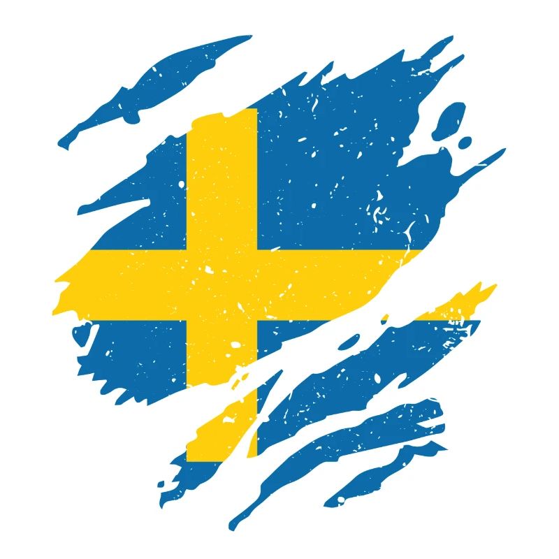 Éventail drapeau Suède Éventail Sverige