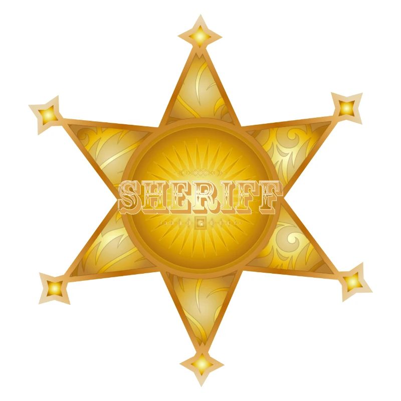 extraordinary gold-coloured sheriff's star