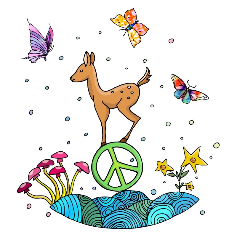Fawn Peace Cute Illustration