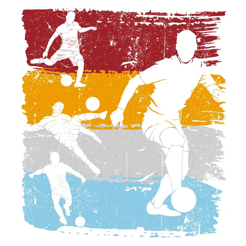 Silhouettes de football à blocs de couleurs