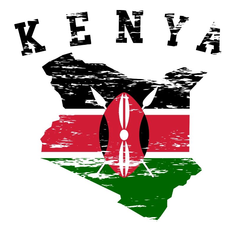 Carte murale du Kenya Drapeau utilisé